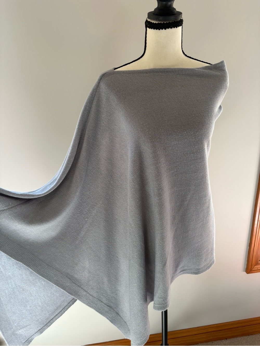 Light Gray Knit Poncho